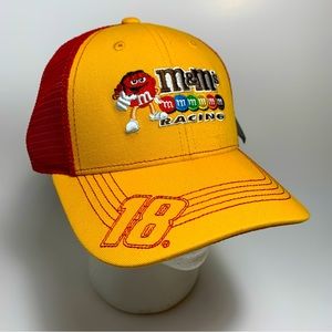 NASCAR Kyle Busch M&M’s Racing Cap Hat Mesh Strapback OS Joe Gibbs Racing #18